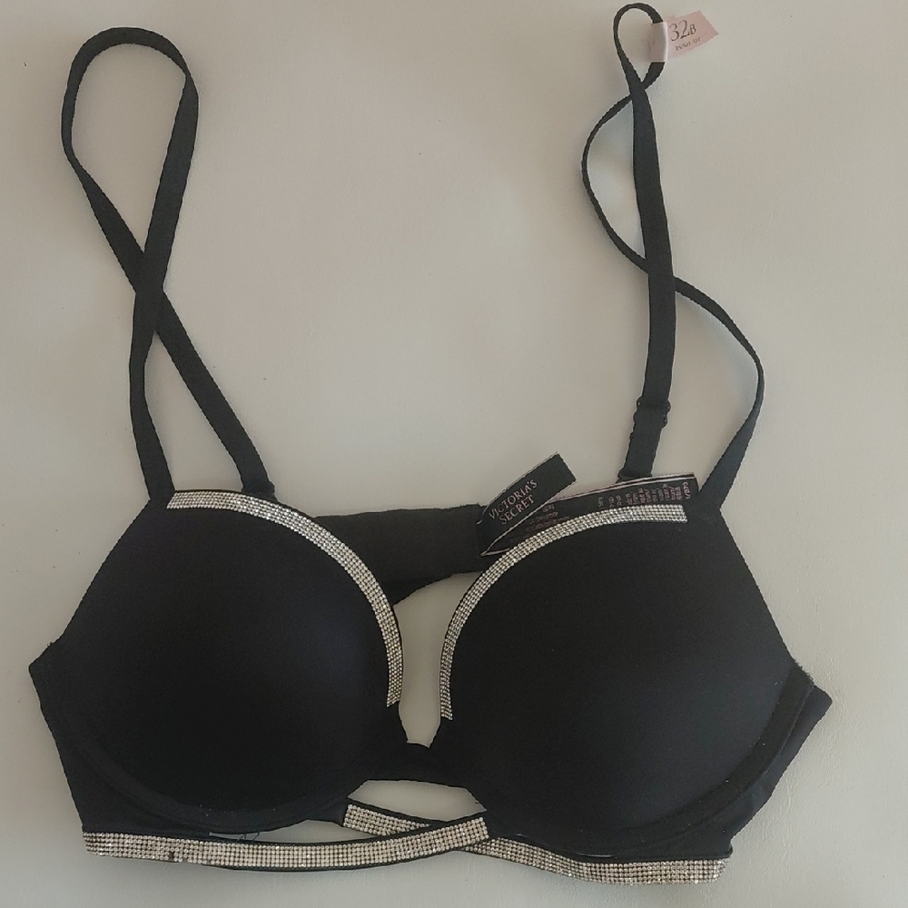 Victoria's Secret Black Bra with Silver Details